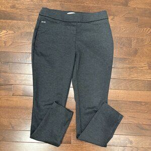 Calvin Klein Ponte Knit Pants Womens Size 2 Gray Check Pull On Work Career